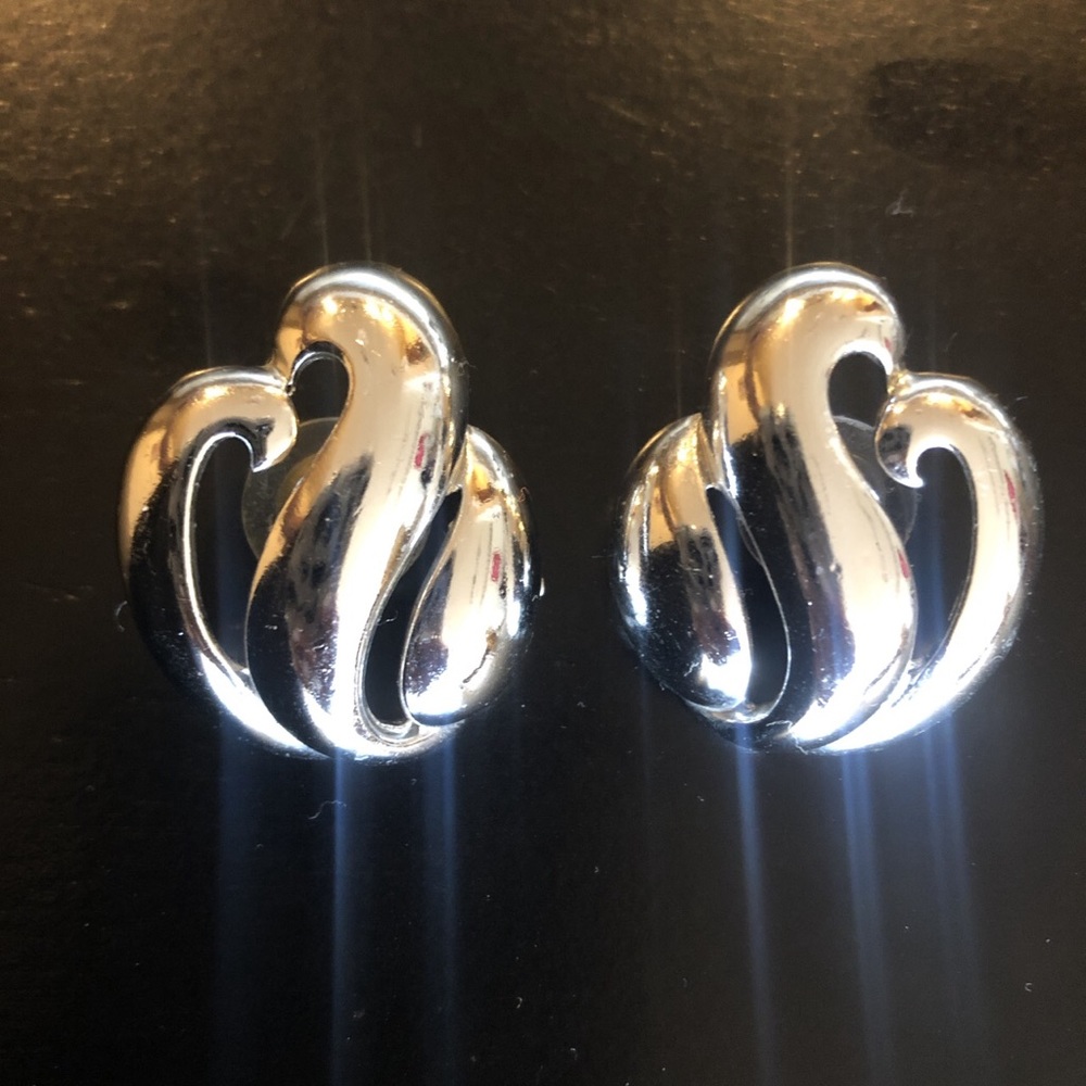 Vintage chunky silver earrings
